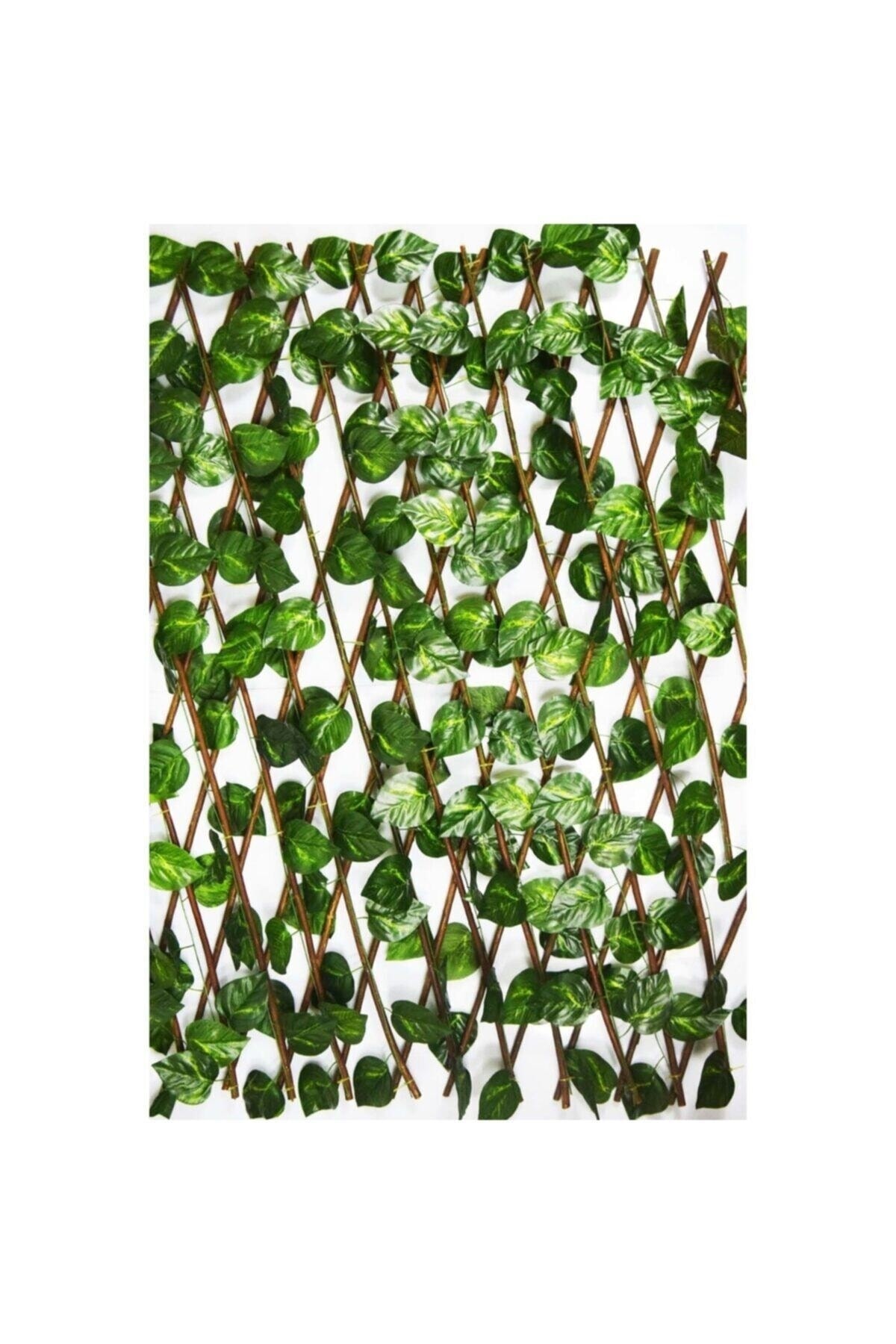 Sever Yapay Sarmalıklı Çit, Açılır Kapanır Ahşap Çit, Dekoratif Bahçe Çiti 120 Cm X 2,50mt'e Uzatılabilir
